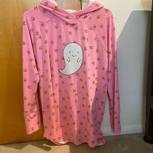 Adorable pink ghost and candy corn hoodie